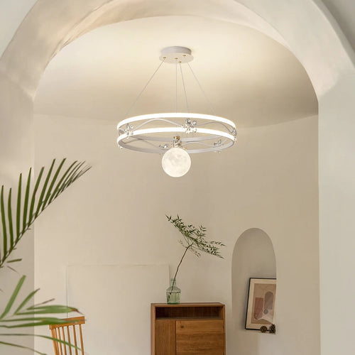 lustre style nordique moderne simple décoration crème millet - vue 2 sur 11