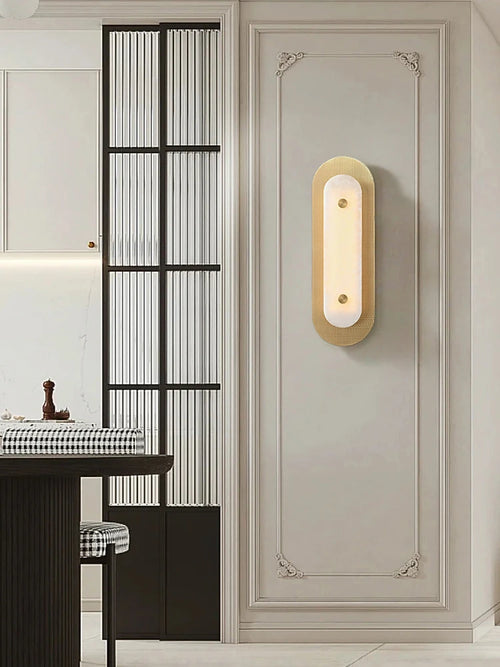 applique minimaliste en marbre et cuivre avec led - vue 6 sur 10
