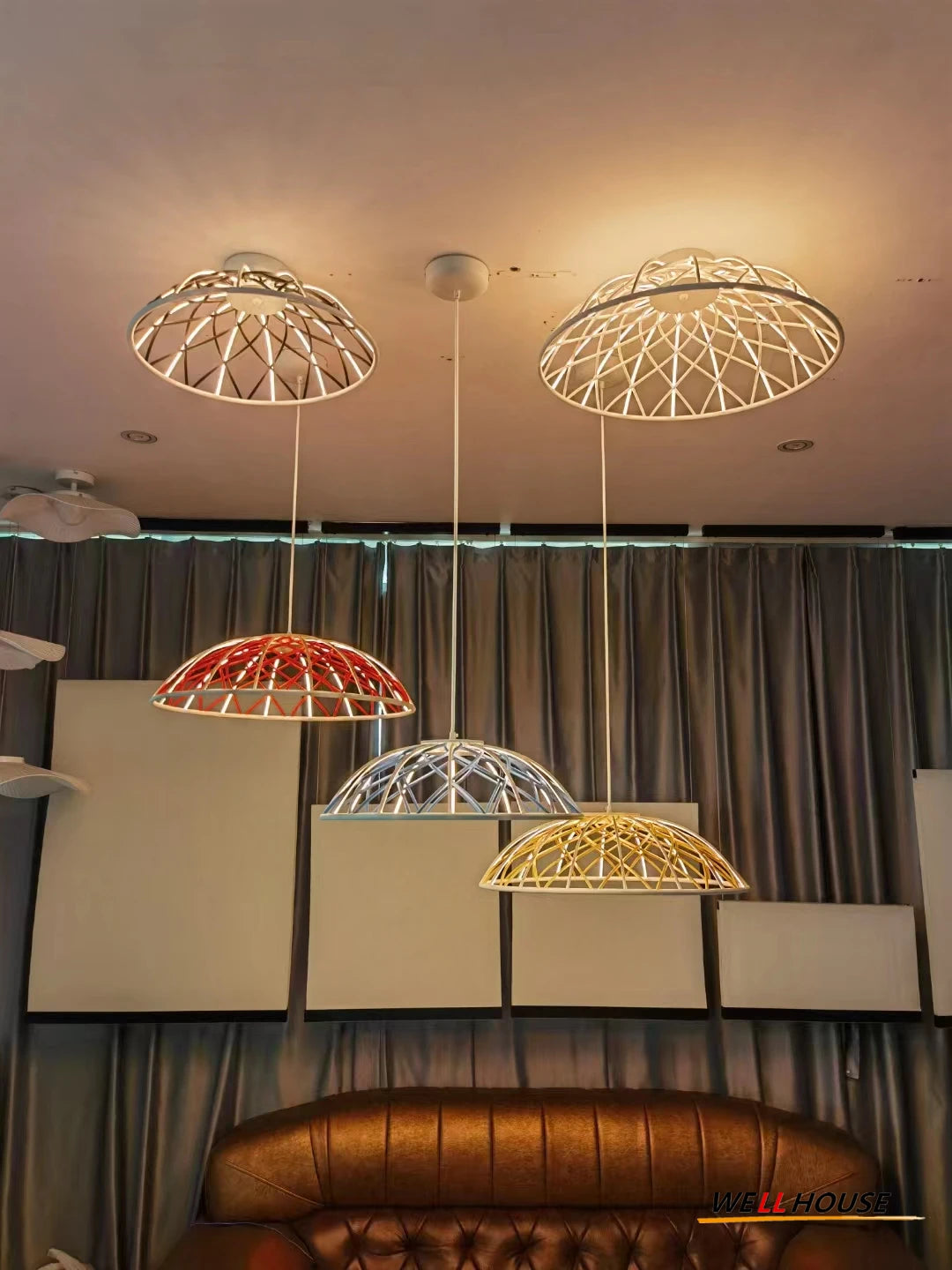 suspension moderne en corde nordic skynest led macaron mesh - vue 3 sur 10