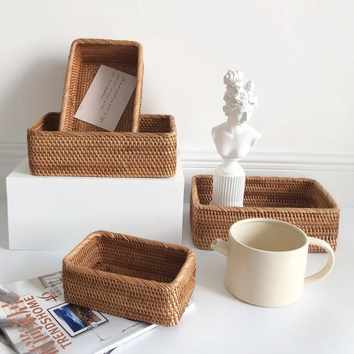 panier en rotin tressé pour fruits thé pain et rangement - vue 4 sur 12