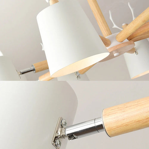 plafonnier moderne en bois de cerf pour décoration intérieure - vue 5 sur 8