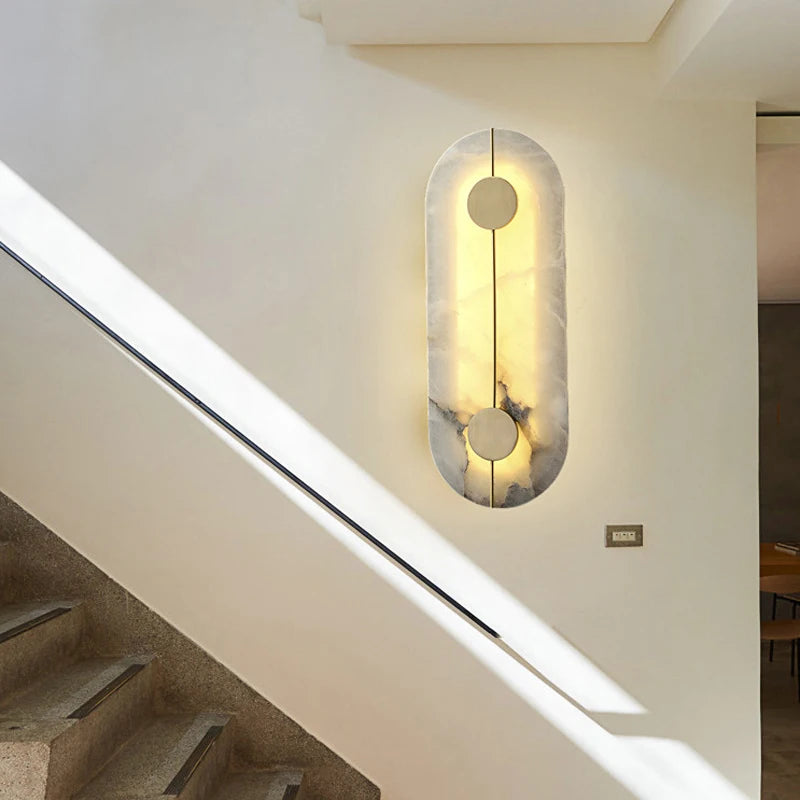 applique murale moderne en marbre et cuivre doré nordique créatif - vue 3 sur 6
