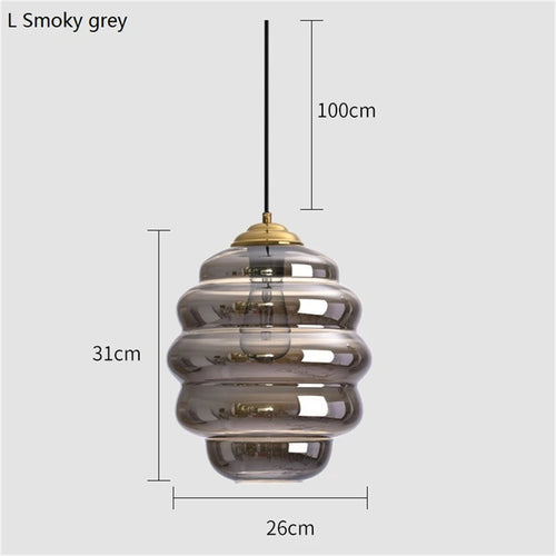 suspension en verre teinté design moderne pour éclairage intérieur - vue 16 sur 15