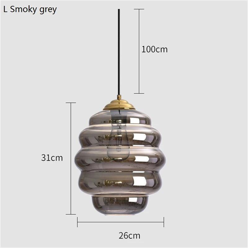 suspension en verre teinté design moderne pour éclairage intérieur - vue 15 sur 15