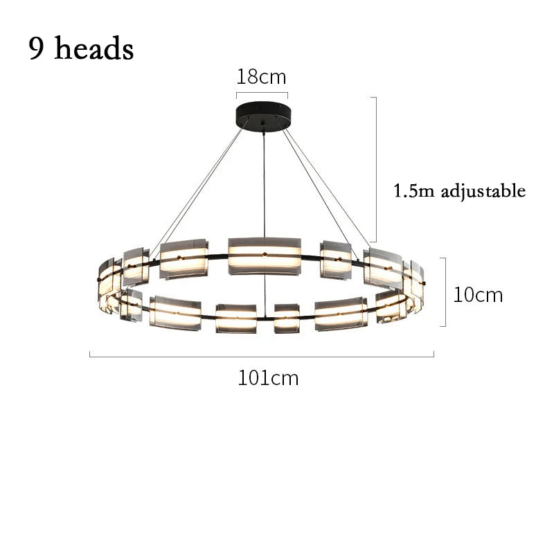 lustre led en verre style simple et moderne pour décoration intérieure - vue 14 sur 17