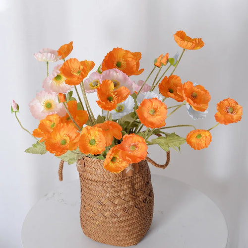 fleurs de pavot artificielles en soie pour décoration et événements - vue 6 sur 21