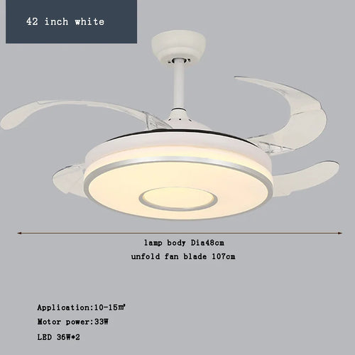 plafonnier led intelligent à pales rétractables design moderne - vue 11 sur 19