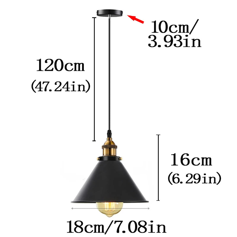 Vintage suspension Loft rétro lustre suspension E27 Base industrielle suspension Edison éclairage domestique pour salon - vue 11 sur 17