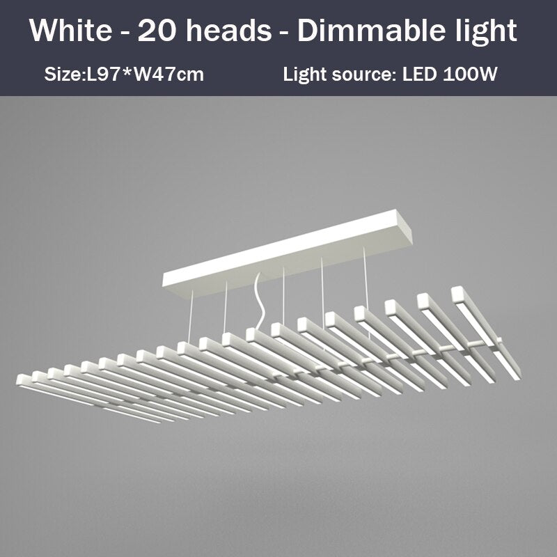 Lustre design LED en baguette lumineuse Bilbao - vue 12 sur 15