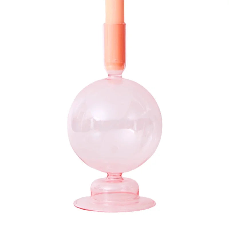 bougeoirs coniques en verre pour décoration de table de mariage - vue 25 sur 32