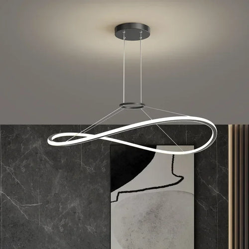 lustre moderne à led pour décoration intérieure réglable - vue 4 sur 12