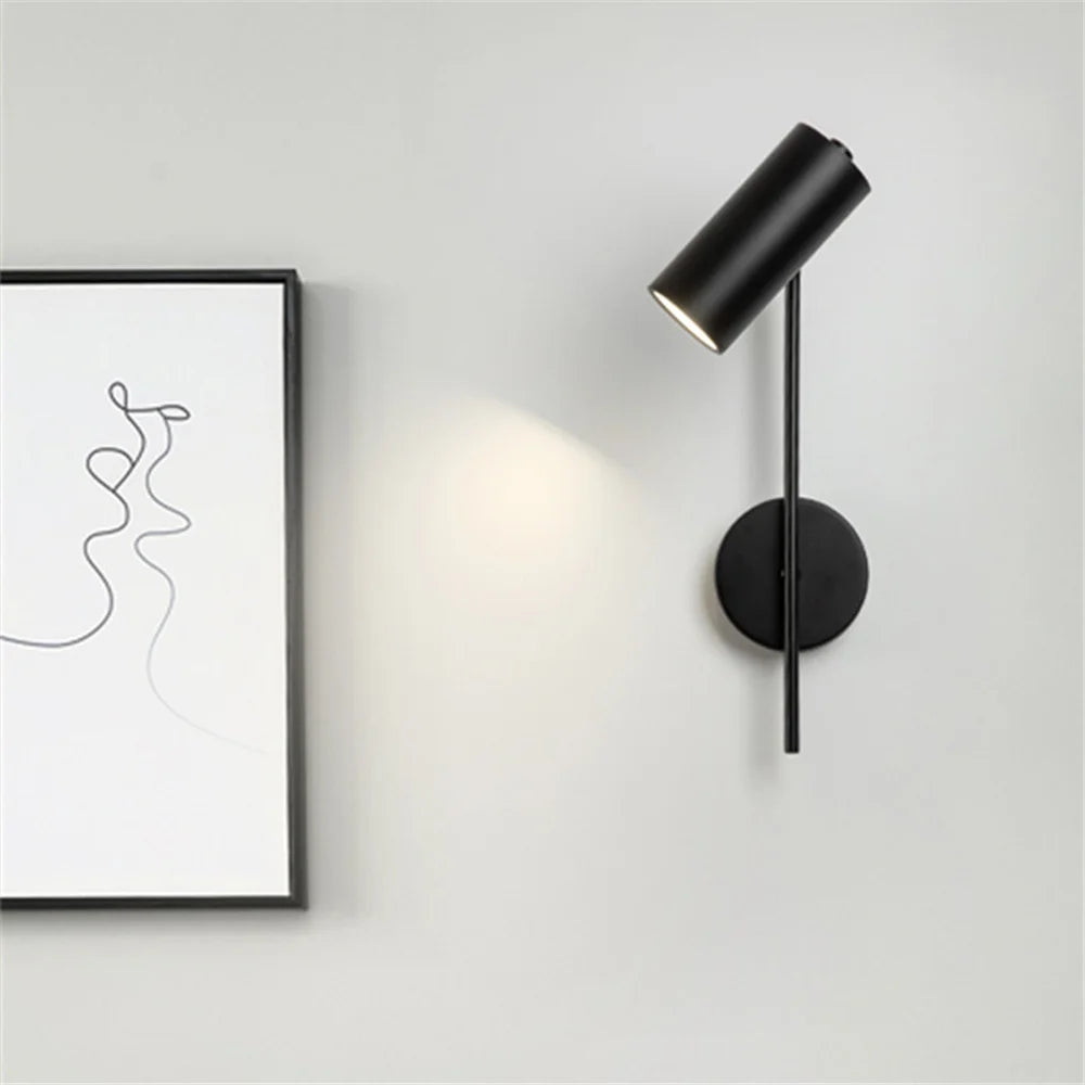 applique murale moderne rotative led avec long pôle interrupteur - vue 3 sur 10