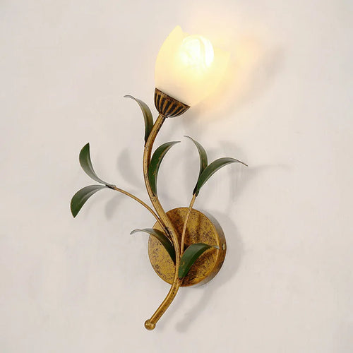 applique murale à led rétro avec fleurs pour décoration élégante - vue 3 sur 12
