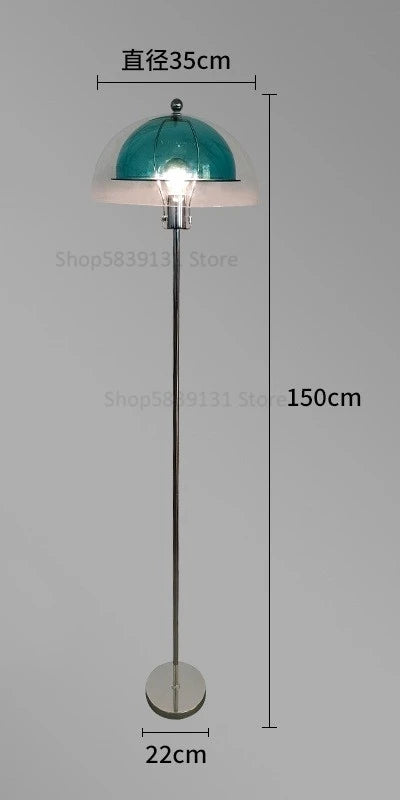 lampadaire led rétro en acrylique avec abat-jour coloré nordique - vue 9 sur 22