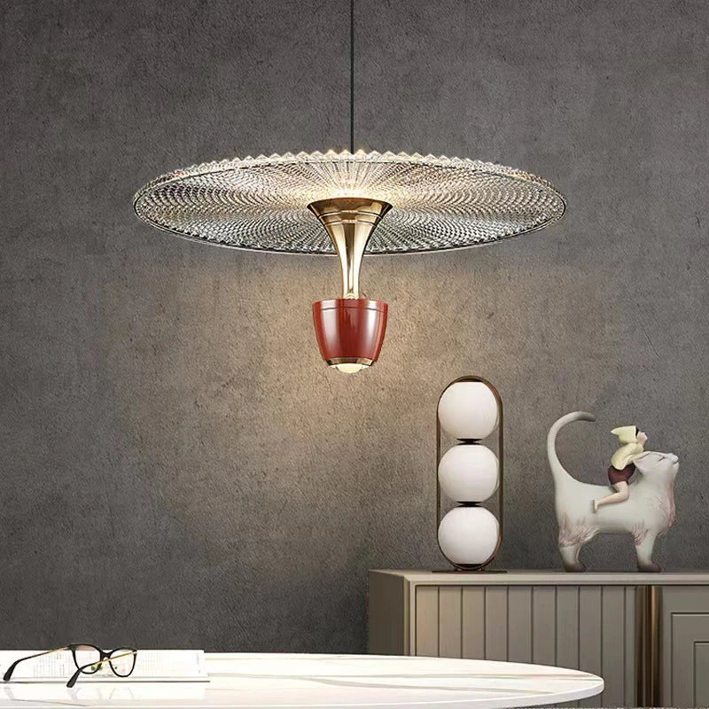 suspension minimalistes modernes en verre grain d'eau - vue 3 sur 9