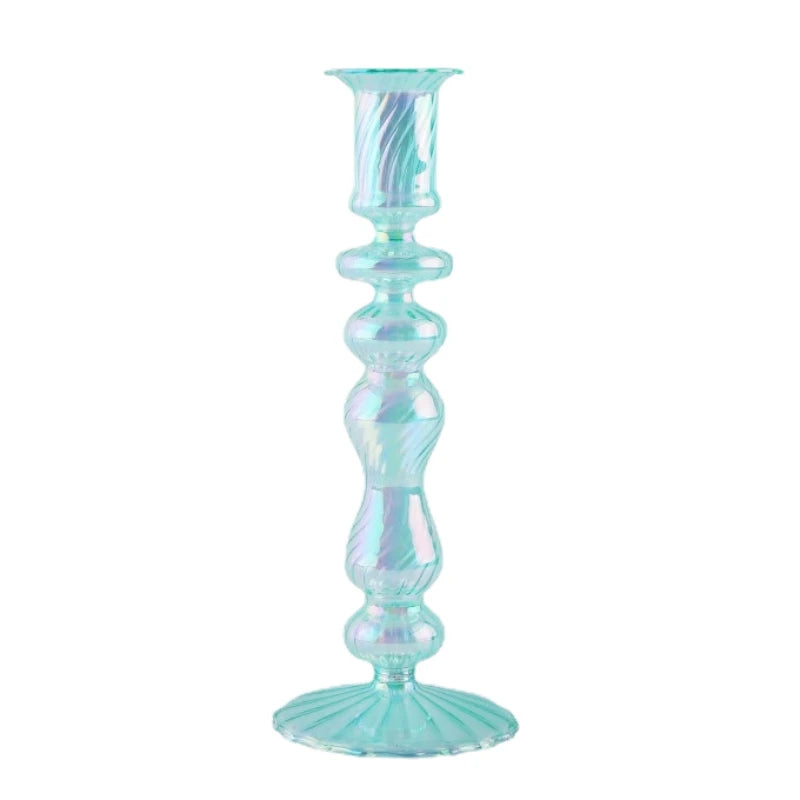 bougeoirs rétro coniques haut en verre pour décoration - vue 16 sur 32
