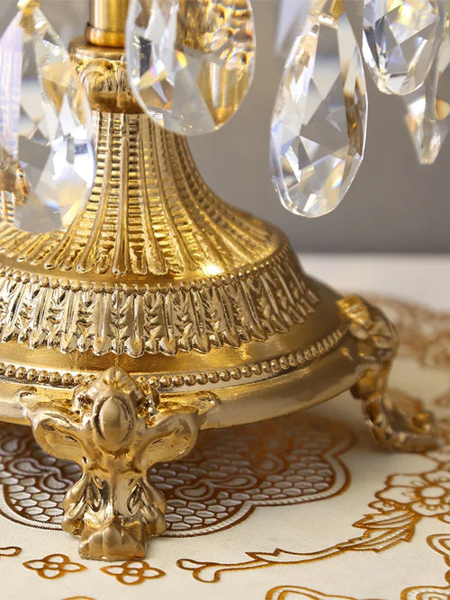 lampe de chevet luxe couronne cristal décoration élégante pour chambre - vue 5 sur 5