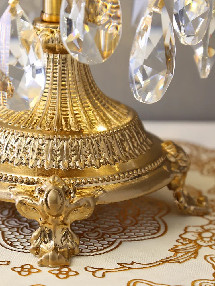 lampe de chevet luxe couronne cristal décoration élégante pour chambre - vue 4 sur 5