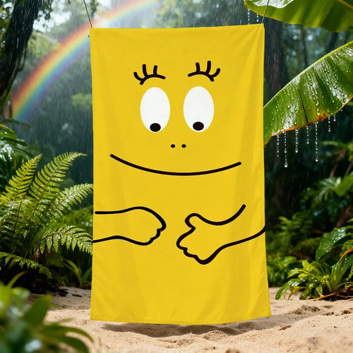 Serviette de plage barbapapas dessin cartoon seche rapide - vue 5 sur 7