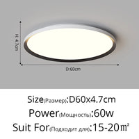 plafonnier led rond ultra-mince moderne sans protection stroboscopique