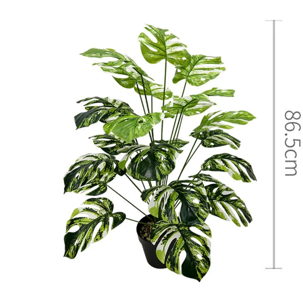 plantes artificielles grandes feuilles décoratives pour intérieur et bureau - vue 13 sur 24