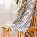 serviette de plage turque extra large rayee frangee