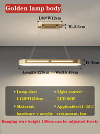 lustre moderne minimaliste led barre de lumière de luxe