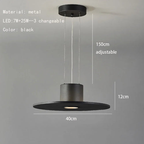 lampe led ufo suspendue design minimaliste réglable en hauteur - vue 9 sur 8