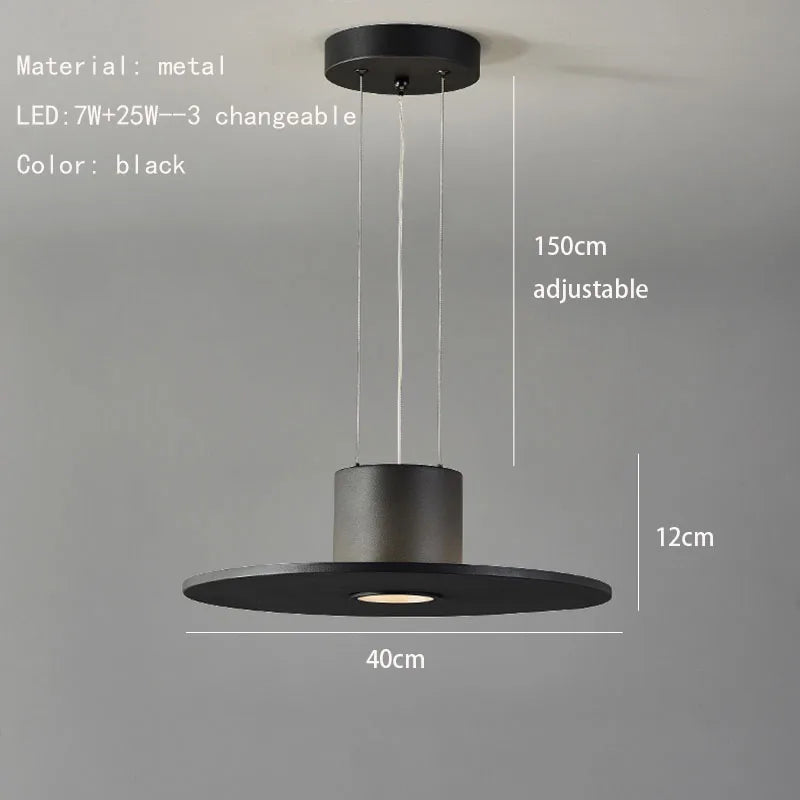 lampe led ufo suspendue design minimaliste réglable en hauteur - vue 8 sur 8