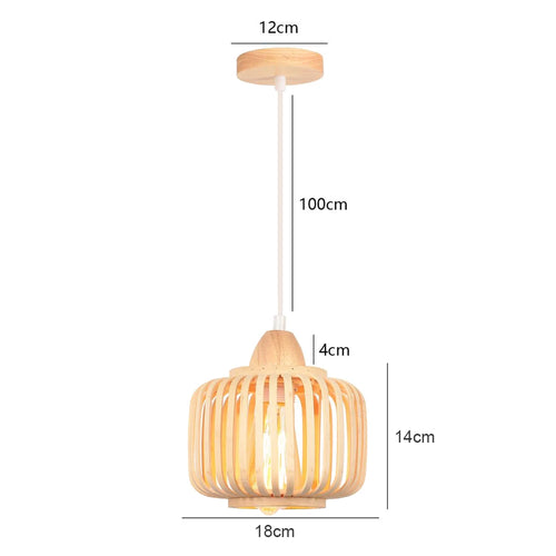 lustre tissé à la main en bambou avec led intégrée - vue 11 sur 16