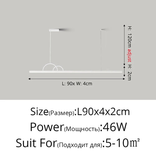 lustre à led nordique design pour éclairage intérieur moderne - vue 15 sur 18