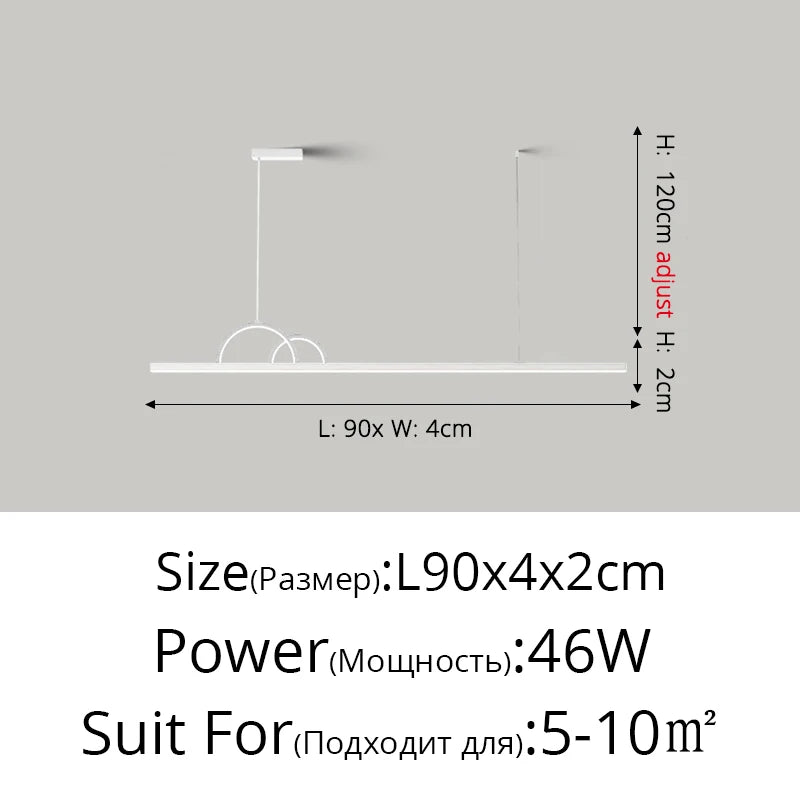 lustre à led nordique design pour éclairage intérieur moderne - vue 15 sur 18