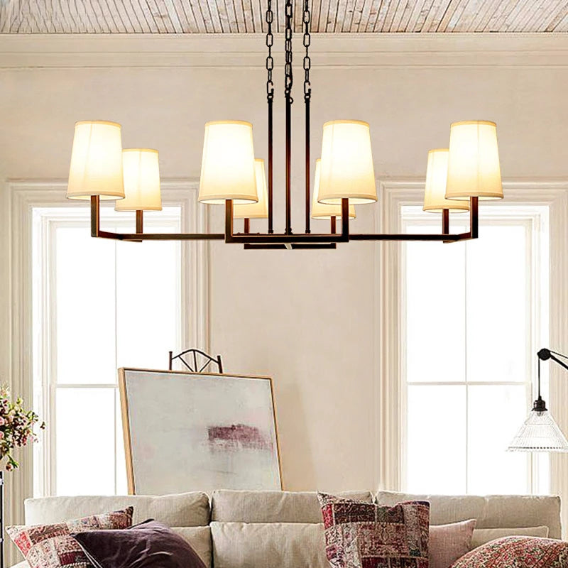 lustre industriel américain vintage loft créatif suspendu - vue 2 sur 5