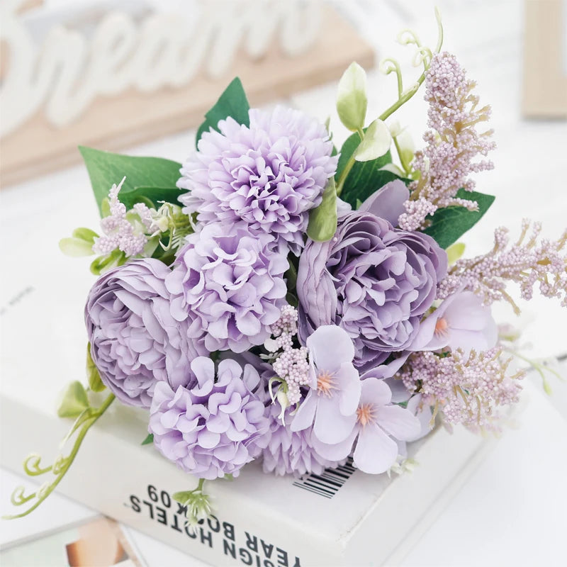 bouquets de mariée en soie pivoine décorations florales pour mariage - vue 12 sur 12