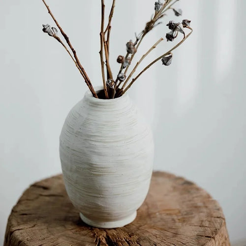 vases en céramique rétro faits main pour fleurs séchées - vue 2 sur 7