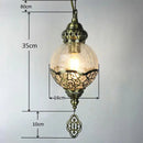 suspension vintage bohème en verre craquelé fait main