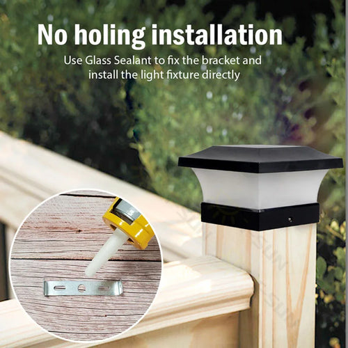 1-4 pièces Lumière Solaire Extérieure LED Post Pont Cap Clôture Paysage Lampe Étanche IP65 Porte de Jardin Lampe À Énergie Solaire Décoration - vue 3 sur 9