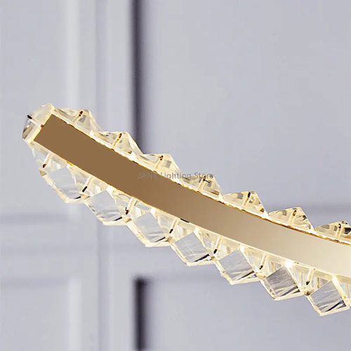 lustre led moderne en cristal de luxe en forme de s - vue 10 sur 14