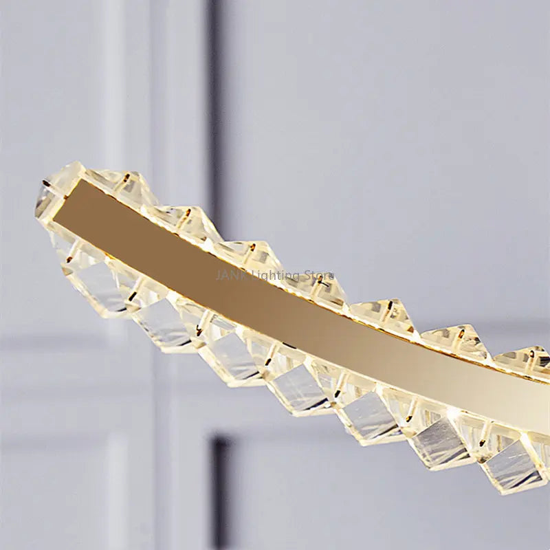 lustre led moderne en cristal de luxe en forme de s - vue 10 sur 14