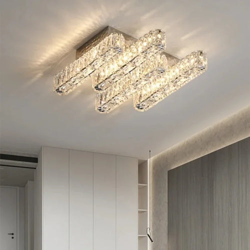 lustre led moderne en cristal avec intensité variable pour la maison - vue 5 sur 13
