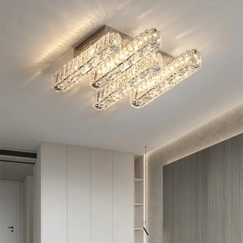 lustre led moderne en cristal avec intensité variable pour la maison - vue 4 sur 13