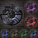 horloge murale vinyle pour salon de manucure et beauté
