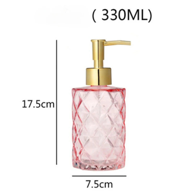 distributeur de savon liquide en verre portable pour salle de bain - vue 13 sur 17