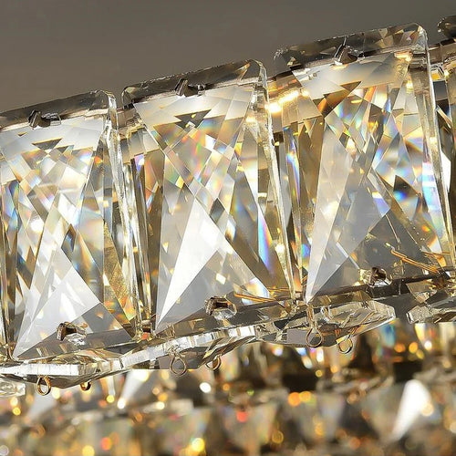 Plafonnier anneau led luxe dimmable doré cristal - vue 6 sur 5