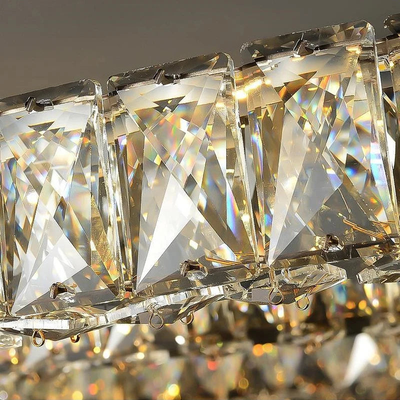 Plafonnier anneau led luxe dimmable doré cristal - vue 5 sur 5