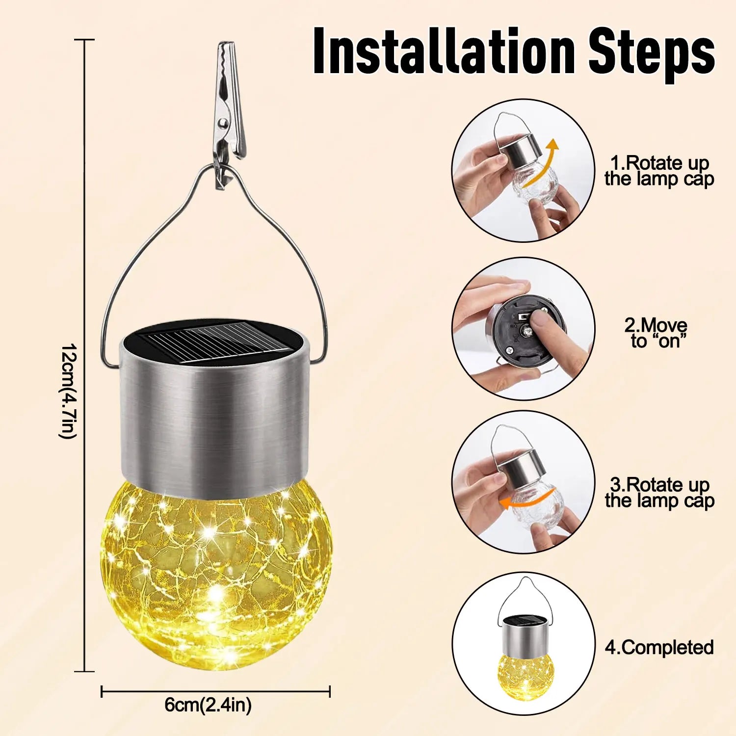 lampe solaire extérieure en rotin pour jardin décoratif - vue 3 sur 9