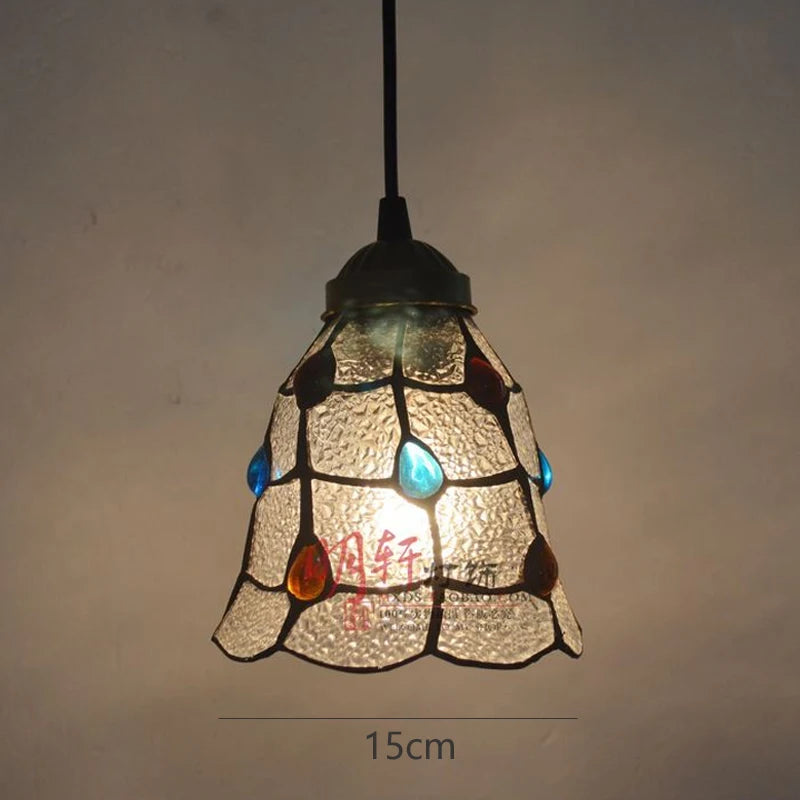 suspension tiffany vitrail pteris luminaire décoratif pour intérieur