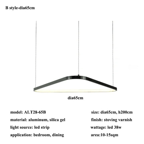 lustre Moderne noir irrégulier Led éclairage salon salle à manger nordique décor à la maison chambre - vue 12 sur 13