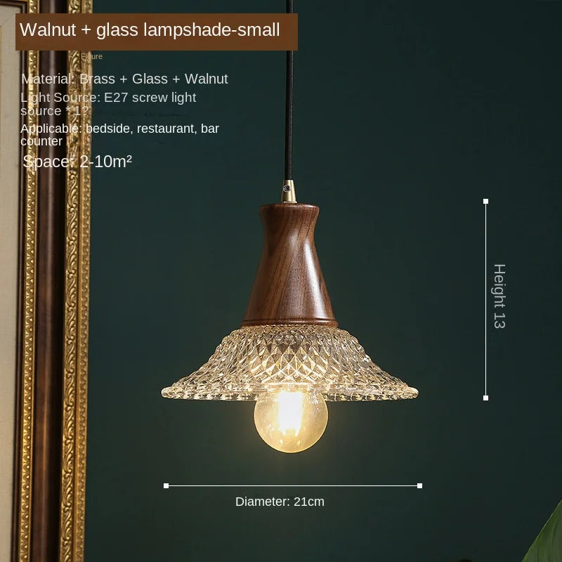 Lustre japonais en verre de laiton - vue 8 sur 23