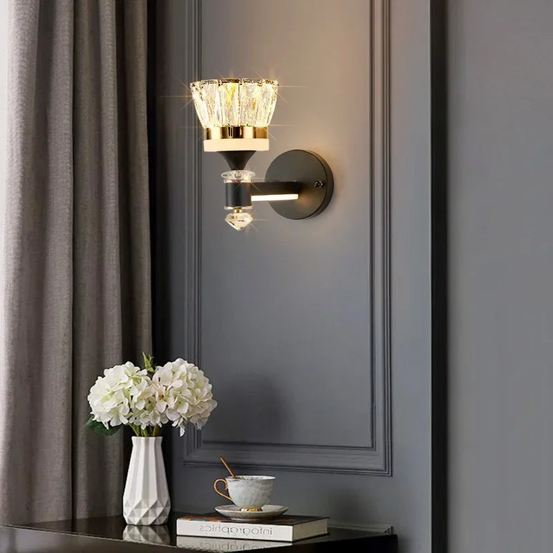 applique murale nordique créative en cristal design moderne décoratif d'intérieur - vue 3 sur 12